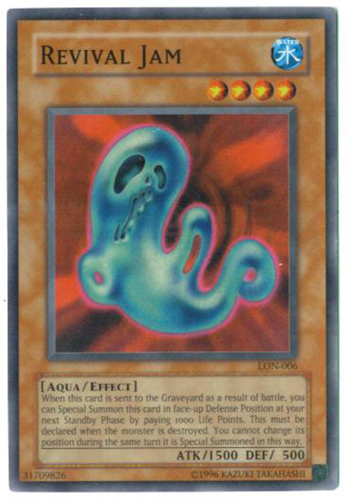 Yu-Gi-Oh Card - LON-006 - REVIVAL JAM (super rare holo) (Mint):  Sell2BBNovelties.com: Sell TY Beanie Babies, Action Figures, Barbies, Cards  & Toys selling online