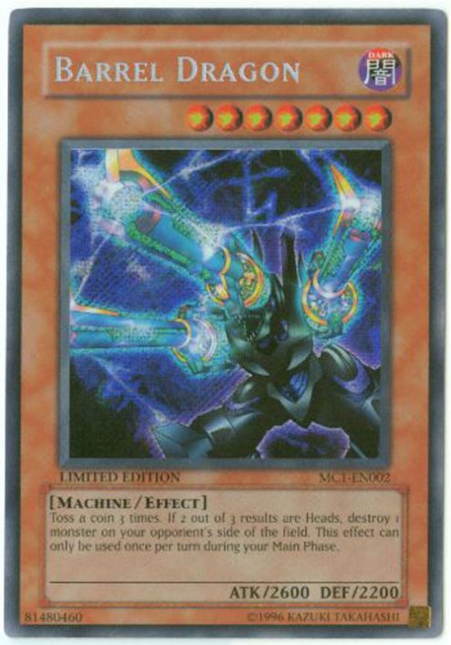 Yu-Gi-Oh Card - MC1-EN002 - BARREL DRAGON (secret rare holo) (Mint