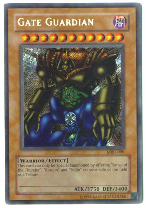 Yu-Gi-Oh Card - MRD-000 - GATE GUARDIAN (secret rare holo) (Mint):  Sell2BBNovelties.com: Sell TY Beanie Babies, Action Figures, Barbies, Cards  & Toys selling online