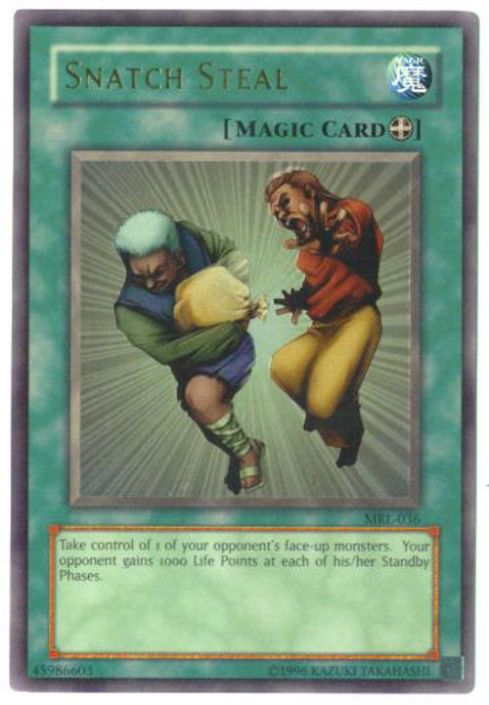 Yu-Gi-Oh Card - MRL-036 - SNATCH STEAL (ultra rare holo) (Mint): Sell2BBNovelties.com: Sell TY Beanie Babies, Action Figures, Barbies, Cards & Toys selling online Yu-Gi-Oh Card - MRL-036 - SNATCH STEAL (ultra rare holo) (Mint): Sell2BBNovelties.com: Sell TY Beanie Babies, Action Figures, Barbies, Cards & Toys selling online
