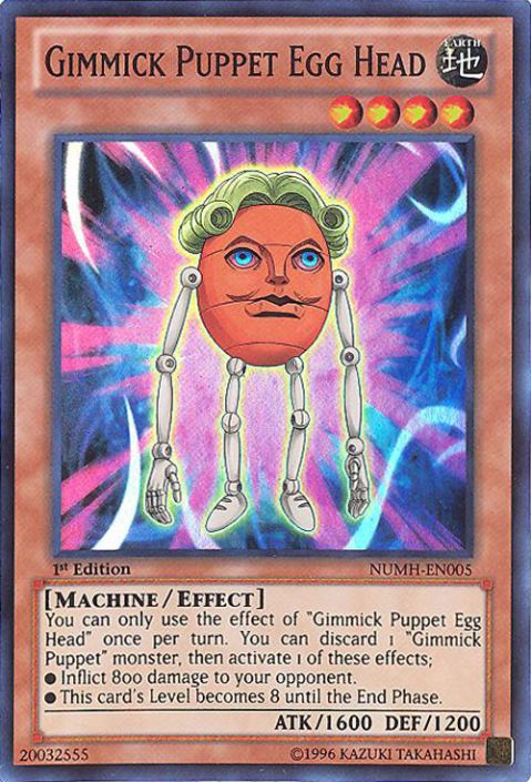 Yu-Gi-Oh Card - NUMH-EN005 - GIMMICK PUPPET EGG HEAD (super rare holo)  (Mint)