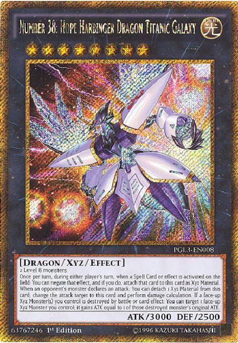 Yu-Gi-Oh Card - PGL3-EN008 - NUMBER 38: HOPE HARBINGER DRAGON TITANIC GALAXY (gold secret rare holo): Sell2BBNovelties.com: Sell TY Beanie Babies, Action Figures, Barbies, Cards & Toys selling online Yu-Gi-Oh Card - PGL3-EN008 - NUMBER 38: HOPE HARBINGER DRAGON TITANIC GALAXY (gold secret rare holo): Sell2BBNovelties.com: Sell TY Beanie Babies, Action Figures, Barbies, Cards & Toys selling online