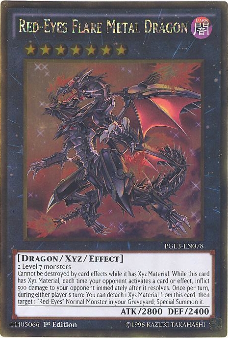 Red-Eyes Flare Metal Dragon PGL3-EN078 Gold Rare 1st Edition NM