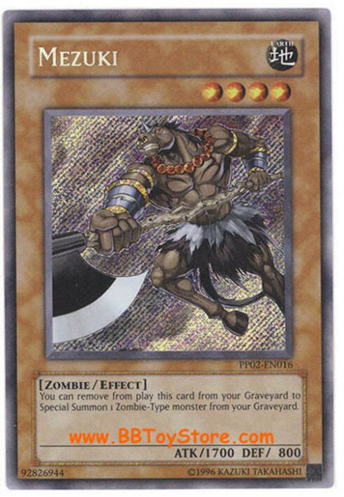 yugioh card mezuki YU-GI-OH! - (RYMP-EN073) - Ra Yellow Mega-Pack - Unlimited Edition Type monster in your Graveyard Vampire themed Mezuki alternate artwork