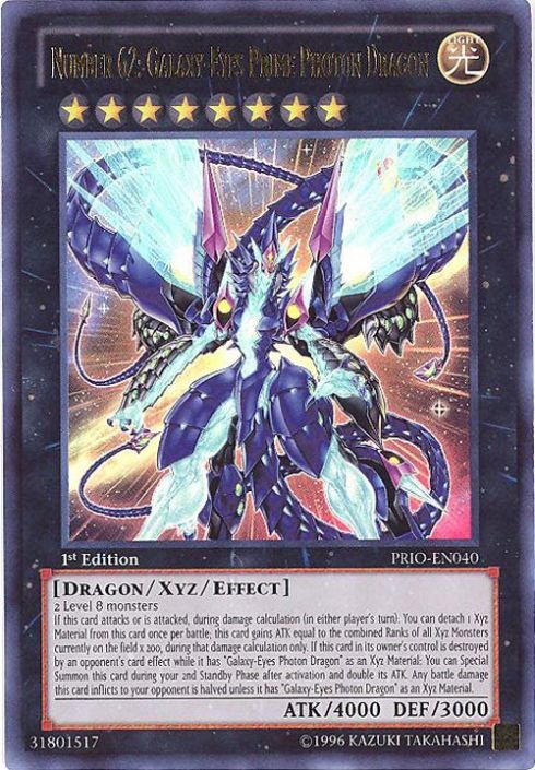 Yu-Gi-Oh Card - PRIO-EN040 - NUMBER 62: GALAXY-EYES PRIME PHOTON DRAGON  (ultra rare holo) (Mint): Sell2BBNovelties.com: Sell TY Beanie Babies,  Action Figures, Barbies, Cards & Toys selling online