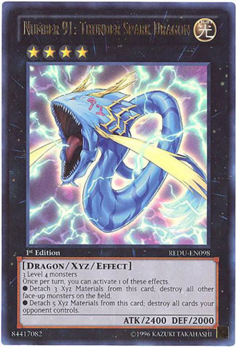 Yu-Gi-Oh Card - REDU-EN098 - NUMBER 91: THUNDER SPARK DRAGON