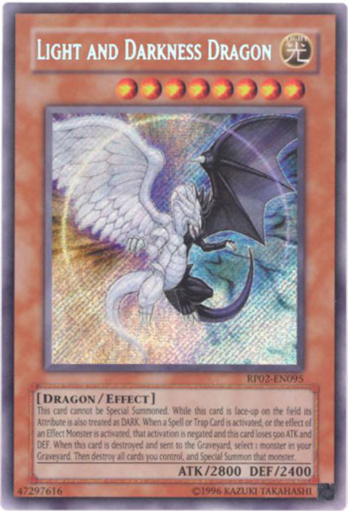 Yu-Gi-Oh Card - RP02-EN095 - LIGHT AND DARKNESS DRAGON (secret rare ...