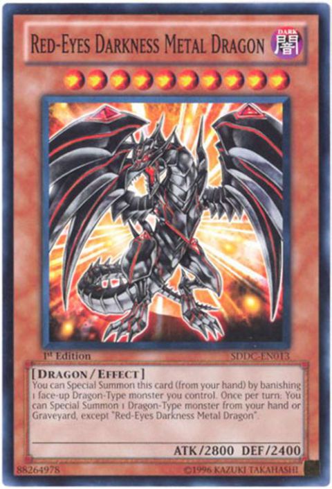 Yu-Gi-Oh Card - SDDC-EN013 - RED-EYES DARKNESS METAL DRAGON (common)  (Mint): Sell2BBNovelties.com: Sell TY Beanie Babies, Action Figures,  Barbies, Cards & Toys selling online