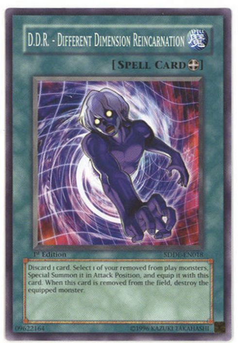 Yu-Gi-Oh Card - SDDE-EN018 - D.D.R. - DIFFERENT DIMENSION REINCARNATION (common) (Mint) Yu-Gi-Oh Card - SDDE-EN018 - D.D.R. - DIFFERENT DIMENSION REINCARNATION (common) (Mint)