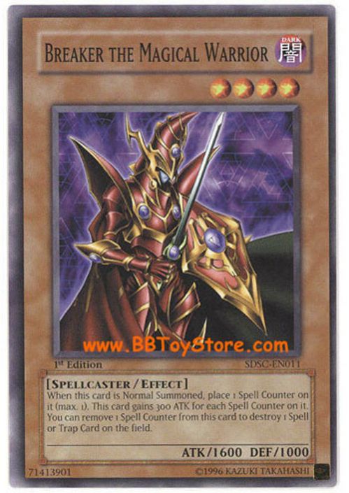 Yu-Gi-Oh Card - SDSC-EN011 - BREAKER THE MAGICAL WARRIOR (common) (Mint):  Sell2BBNovelties.com: Sell TY Beanie Babies, Action Figures, Barbies, Cards  & Toys selling online