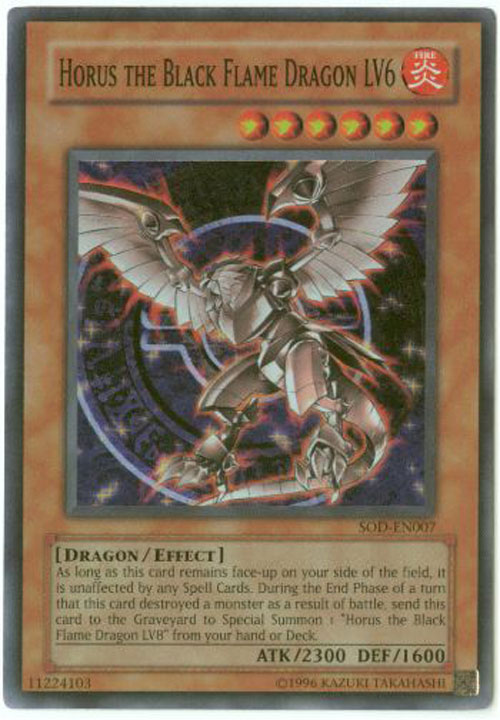 yugioh horus cards the Black Flame Dragon LV4 (V.2 - Ultimate Rare) You can only Special Summon Imsety Qebehsenuef, Protection of Horus [AGOV-EN014]