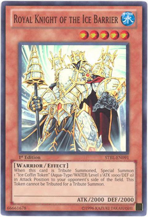 Yu-Gi-Oh Card - STBL-EN091 - ROYAL KNIGHT OF THE ICE BARRIER (super rare  holo) (Mint): Sell2BBNovelties.com: Sell TY Beanie Babies, Action Figures,  Barbies, Cards & Toys selling online