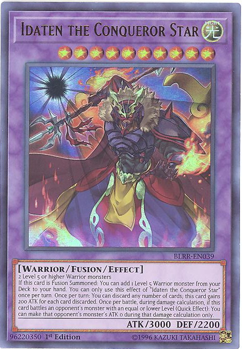 Yu-Gi-Oh Card - BLRR-EN039 - IDATEN THE CONQUEROR STAR (ultra rare holo)  (Mint): Sell2BBNovelties.com: Sell TY Beanie Babies, Action Figures,  Barbies, Cards & Toys selling online