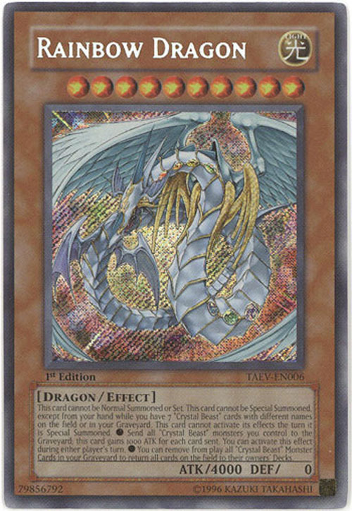Yu-Gi-Oh Card - TAEV-EN006 - RAINBOW DRAGON (secret rare holo) (Mint): Sell2BBNovelties.com: Sell TY Beanie Babies, Action Figures, Barbies, Cards & Toys selling online Yu-Gi-Oh Card - TAEV-EN006 - RAINBOW DRAGON (secret rare holo) (Mint): Sell2BBNovelties.com: Sell TY Beanie Babies, Action Figures, Barbies, Cards & Toys selling online