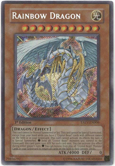 Yu-Gi-Oh Card - TAEV-EN006 - RAINBOW DRAGON (secret rare holo) (Mint):  Sell2BBNovelties.com: Sell TY Beanie Babies, Action Figures, Barbies, Cards  & Toys selling online