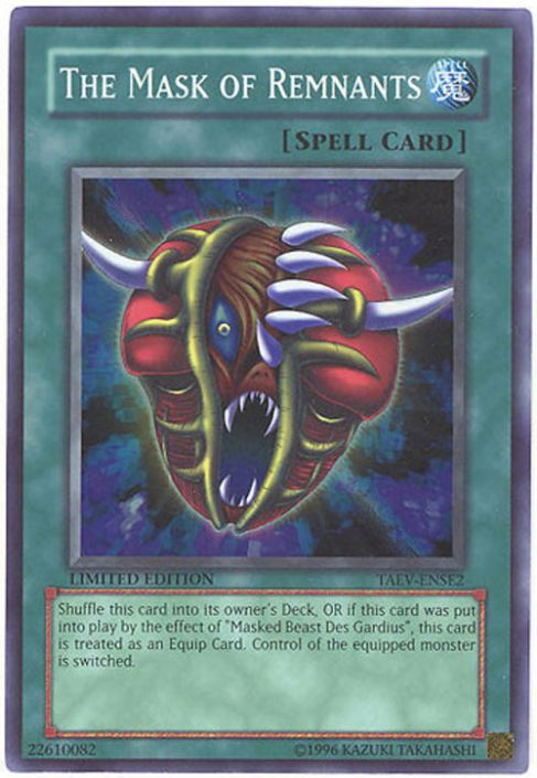 læbe Sæt tøj væk blok Yu-Gi-Oh Card - TAEV-ENSE2 - THE MASK OF REMNANTS (super rare holo) (Mint):  Sell2BBNovelties.com: Sell TY Beanie Babies, Action Figures, Barbies, Cards  & Toys selling online