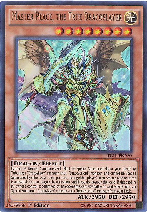 yugioh dracoslayer cards Master Peace, the True [MP17-EN075] Ultra Rare  Black Swamp Games You can discard this card YuGiOh Trading Card Game 25th