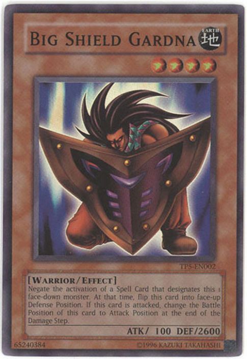 Yu-Gi-Oh Card - TP5-EN002 - BIG SHIELD GARDNA (super rare holo) (Mint):  Sell2BBNovelties.com: Sell TY Beanie Babies, Action Figures, Barbies, Cards  & Toys selling online