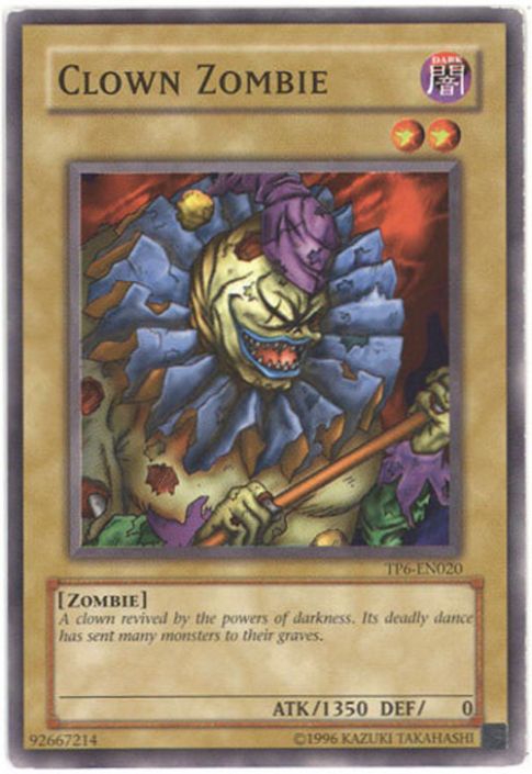 Yu-Gi-Oh Card - TP6-EN020 - CLOWN ZOMBIE (common) (Mint):  Sell2BBNovelties.com: Sell TY Beanie Babies, Action Figures, Barbies, Cards  & Toys selling online