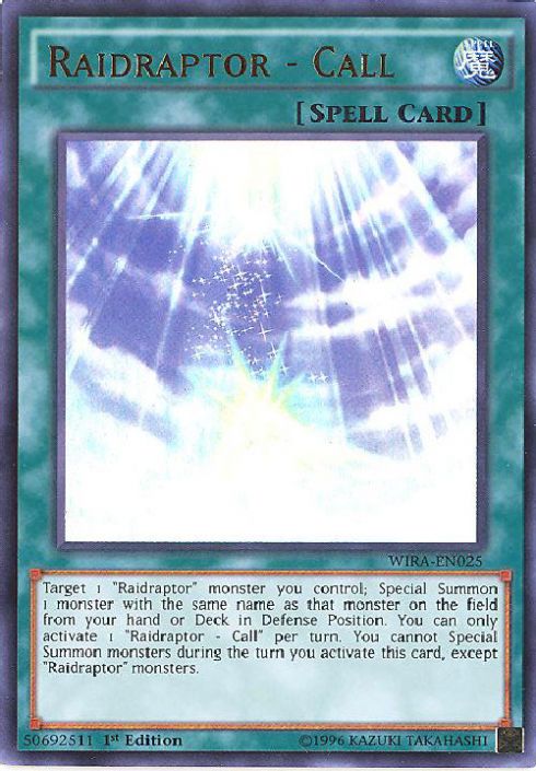 yugioh raidraptor cards Yu-Gi-Oh Card - WIRA-EN025 - RAIDRAPTOR