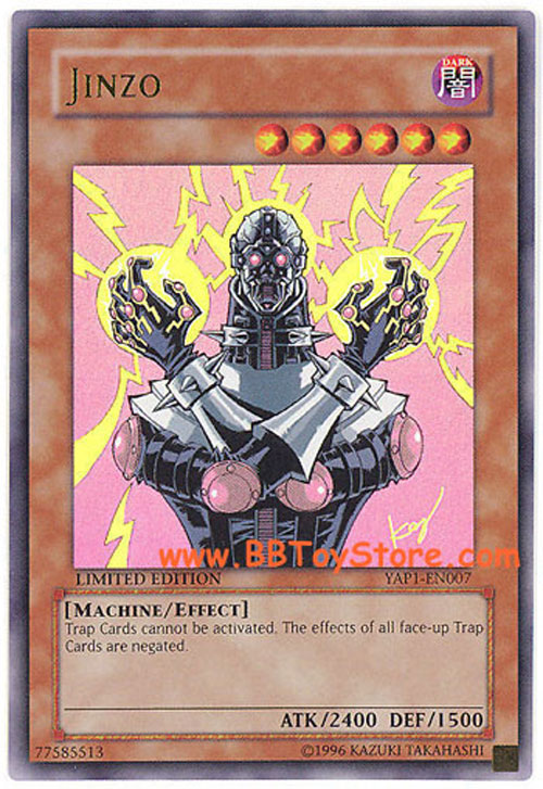 Yu-Gi-Oh Card - YAP1-EN007 - JINZO (ultra rare holo) (Mint): Sell2BBNovelties.com: Sell TY Beanie Babies, Action Figures, Barbies, Cards & Toys selling online Yu-Gi-Oh Card - YAP1-EN007 - JINZO (ultra rare holo) (Mint): Sell2BBNovelties.com: Sell TY Beanie Babies, Action Figures, Barbies, Cards & Toys selling online