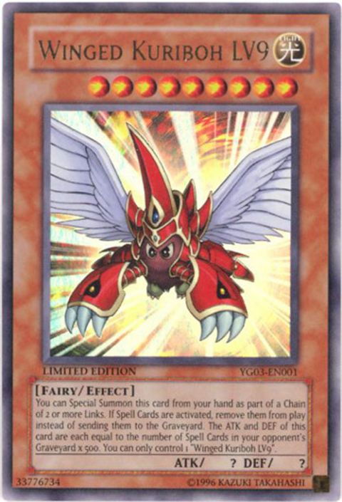 Yu-Gi-Oh Card - YG03-EN001 - WINGED KURIBOH LV9 (ultra rare holo) (Mint):  Sell2BBNovelties.com: Sell TY Beanie Babies, Action Figures, Barbies, Cards  & Toys selling online