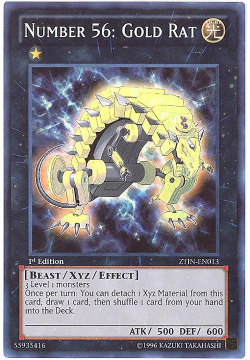 Yu-Gi-Oh Card - ZTIN-EN013 - NUMBER 56: GOLD RAT (super rare holo) (Mint):  Sell2BBNovelties.com: Sell TY Beanie Babies, Action Figures, Barbies, Cards  & Toys selling online